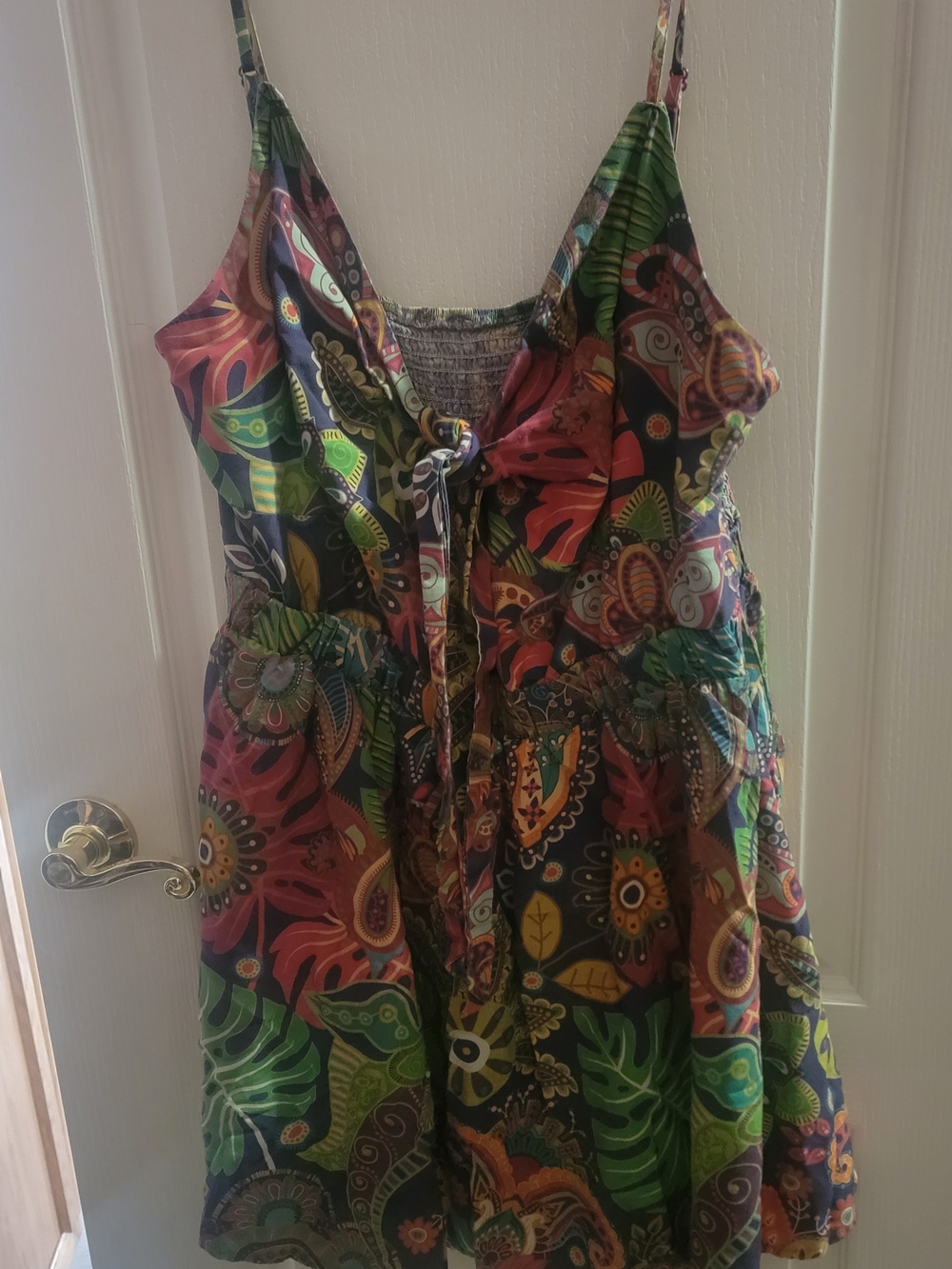 Women’s Multicolor Floral Tie-Front Sundress